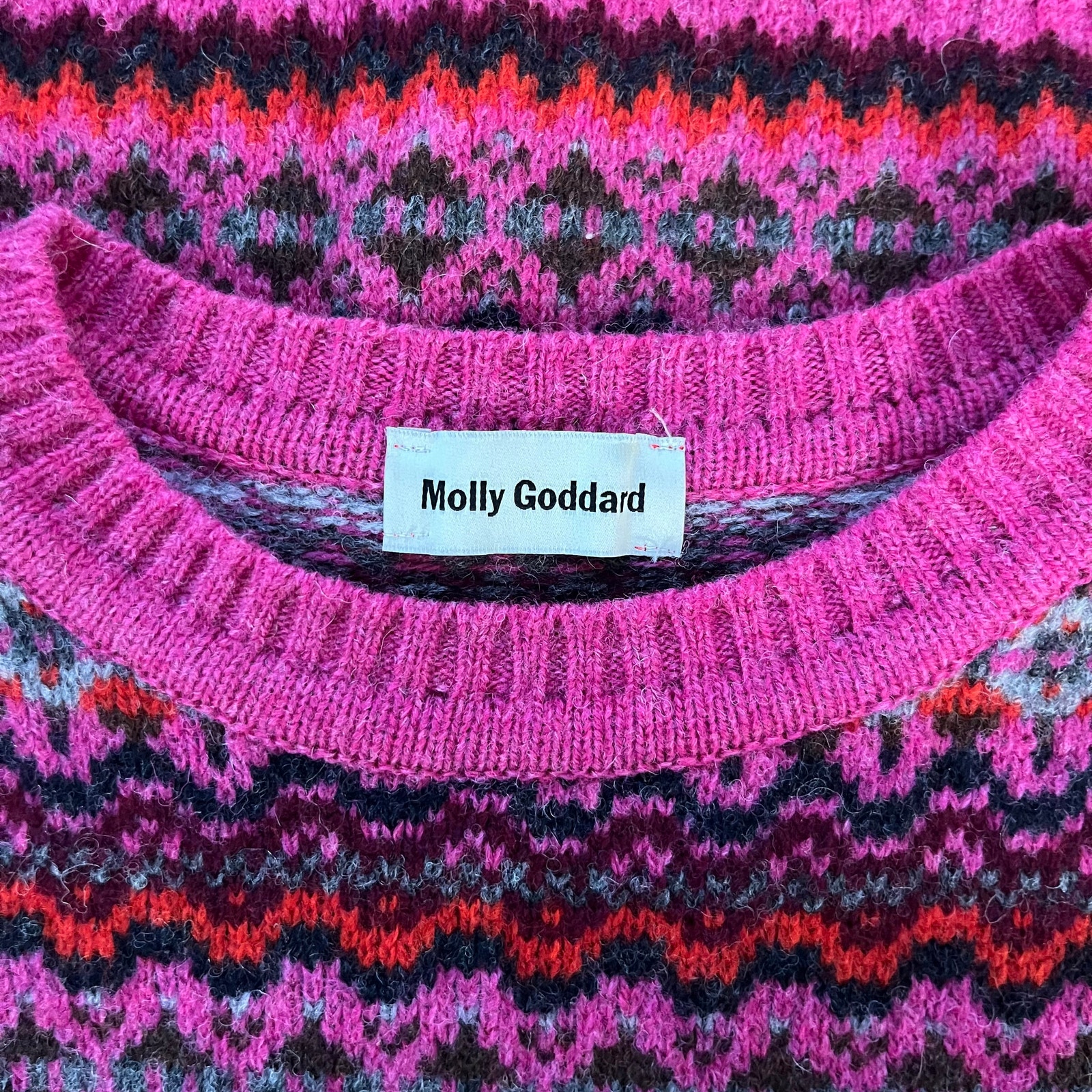 Molly Goddard Hot Pink Fair Isle Sweater, Size Xs — image 3 of 3